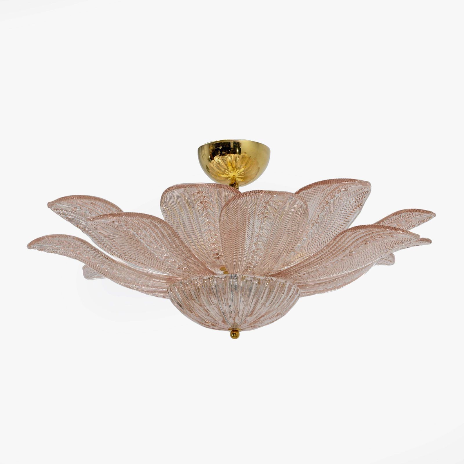 Mid Century Modern “Margherita Rosa” Murano Glass Ceiling Light photo Lighting