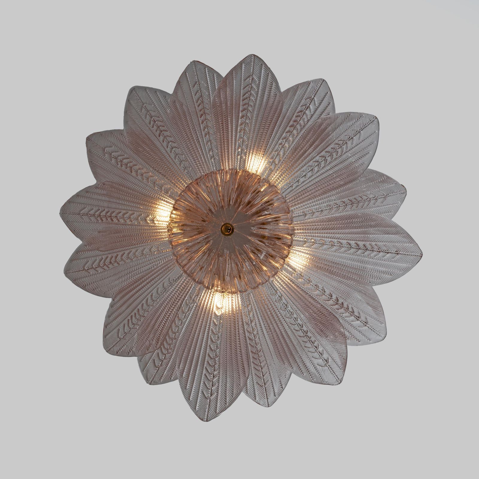 Mid Century Modern “Margherita Rosa” Murano Glass Ceiling Light photo vinterior