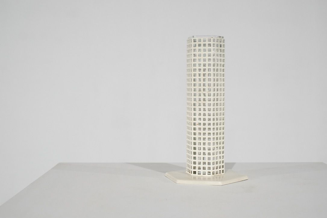 Flower Vase Skyscraper By Josef Hoffmann For Bieffeplast, Italy 1980s. photo furniture