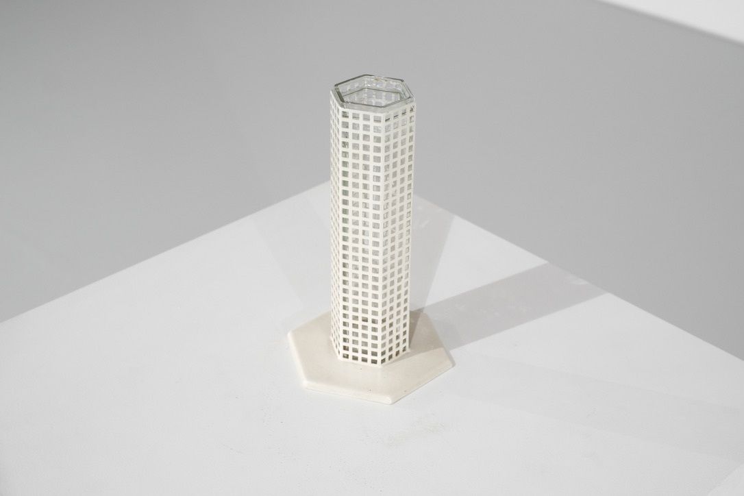 Flower Vase Skyscraper By Josef Hoffmann For Bieffeplast, Italy 1980s. photo for sale
