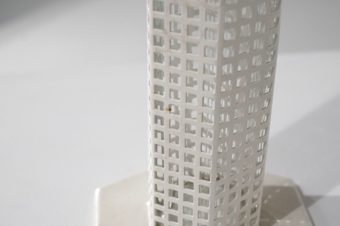 Flower Vase Skyscraper By Josef Hoffmann For Bieffeplast, Italy 1980s. photo vintage