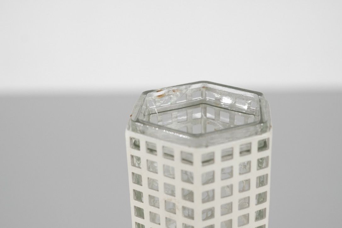 photo for sale Flower Vase Skyscraper By Josef Hoffmann For Bieffeplast, Italy 1980s.