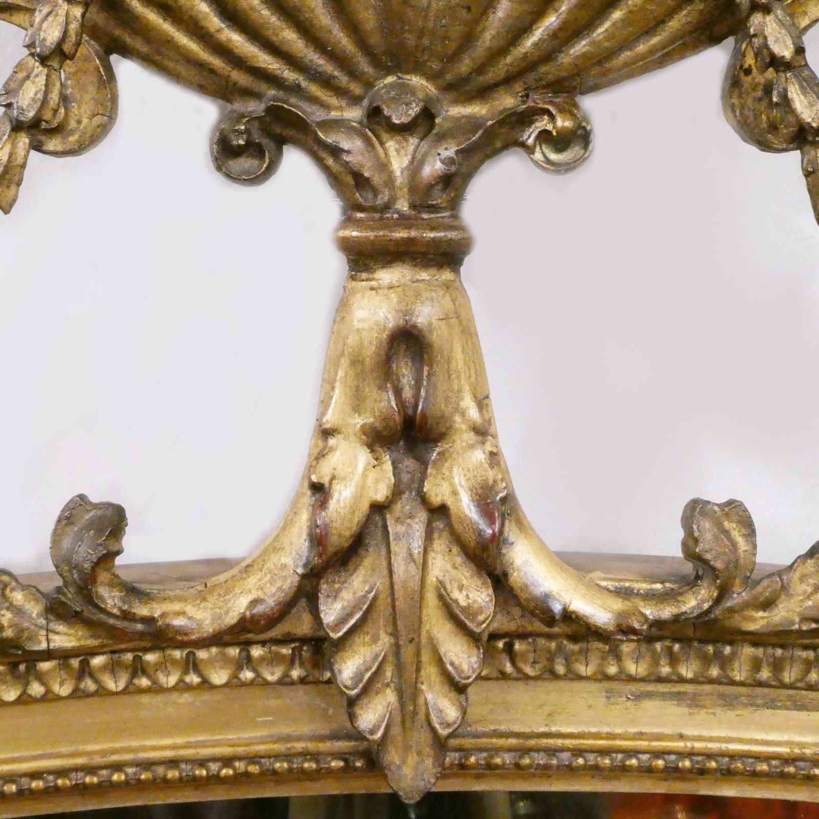 Edwardian Adam Style Giltwood Oval Wall Mirror photo for sale