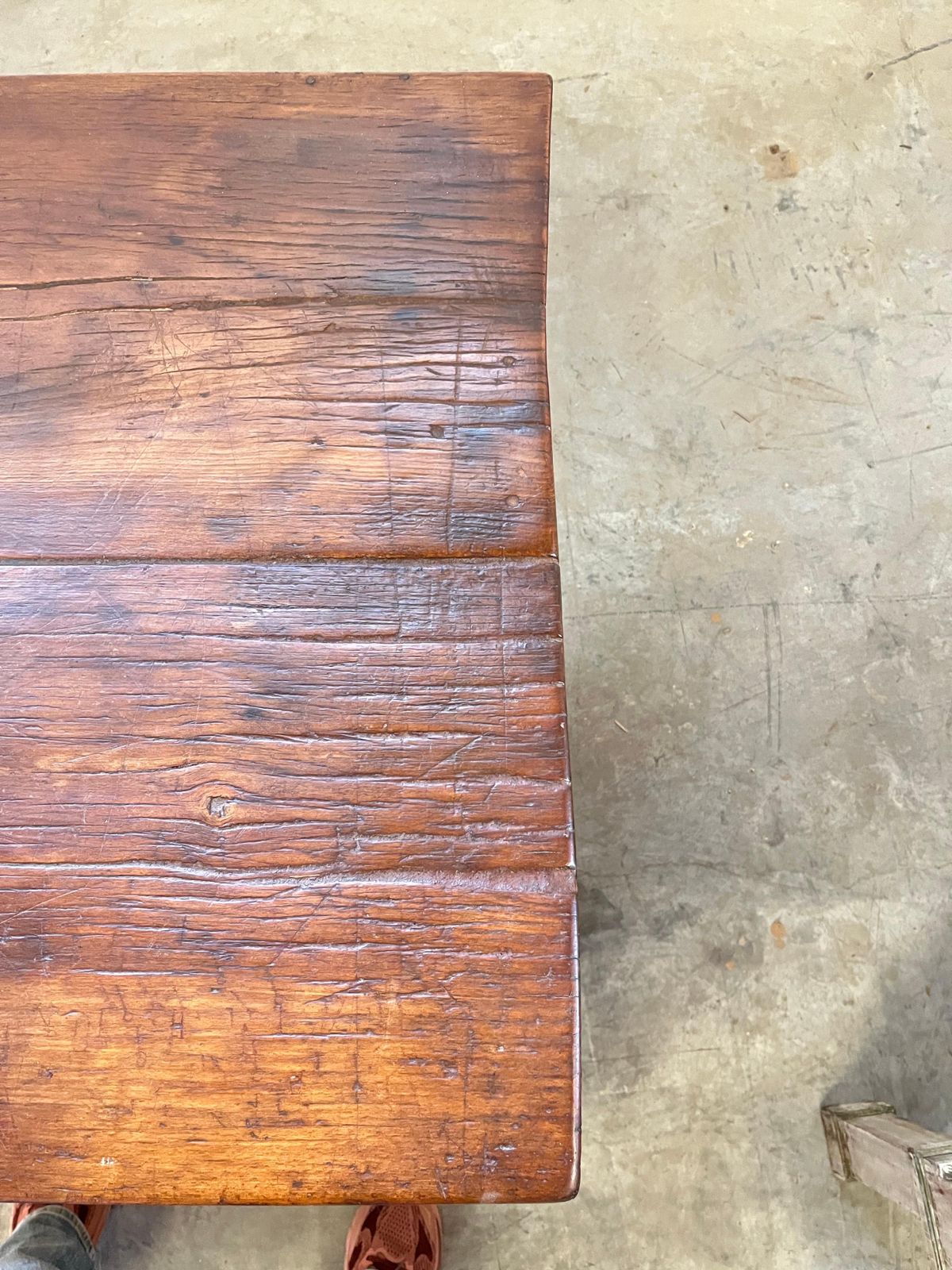 2785.0 Dutch Antique Butcher Block / Kitchen Table In Pine And Chestnut photo