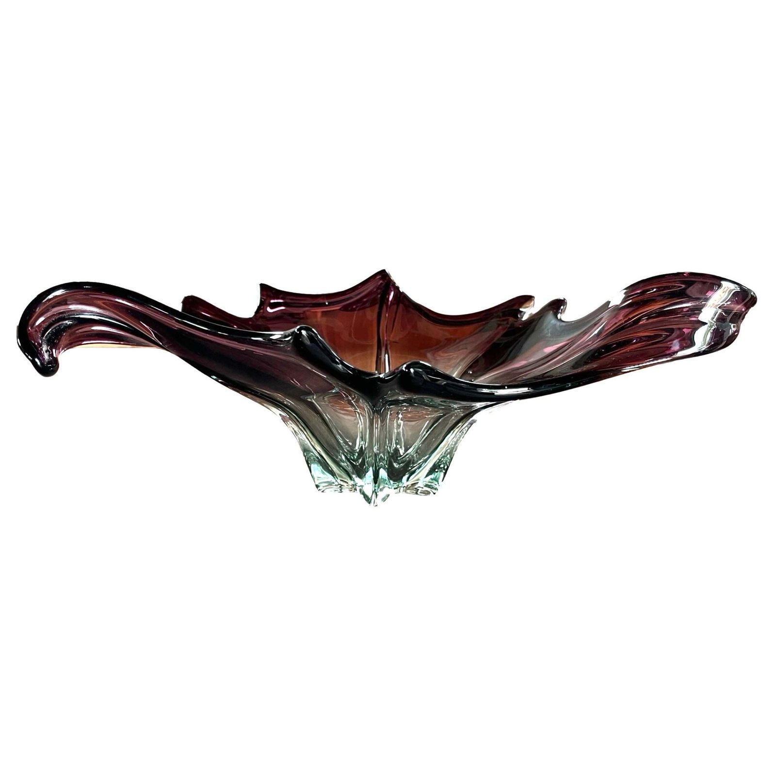 Murano Submerged Blown Glass Centerpiece Attributed To Fratelli Toso, 1960 1970