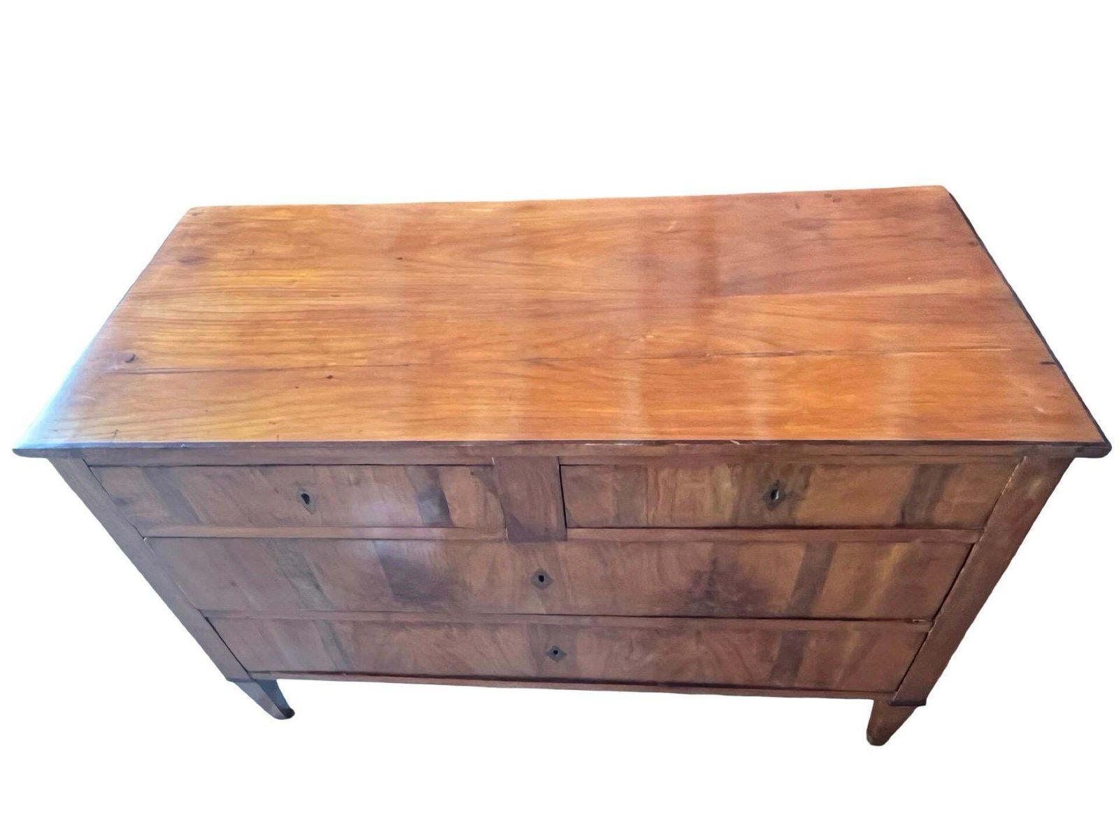 Antique Italian Neoclassical Cherry Commode With Veneer And Ebonized Trim photo buy