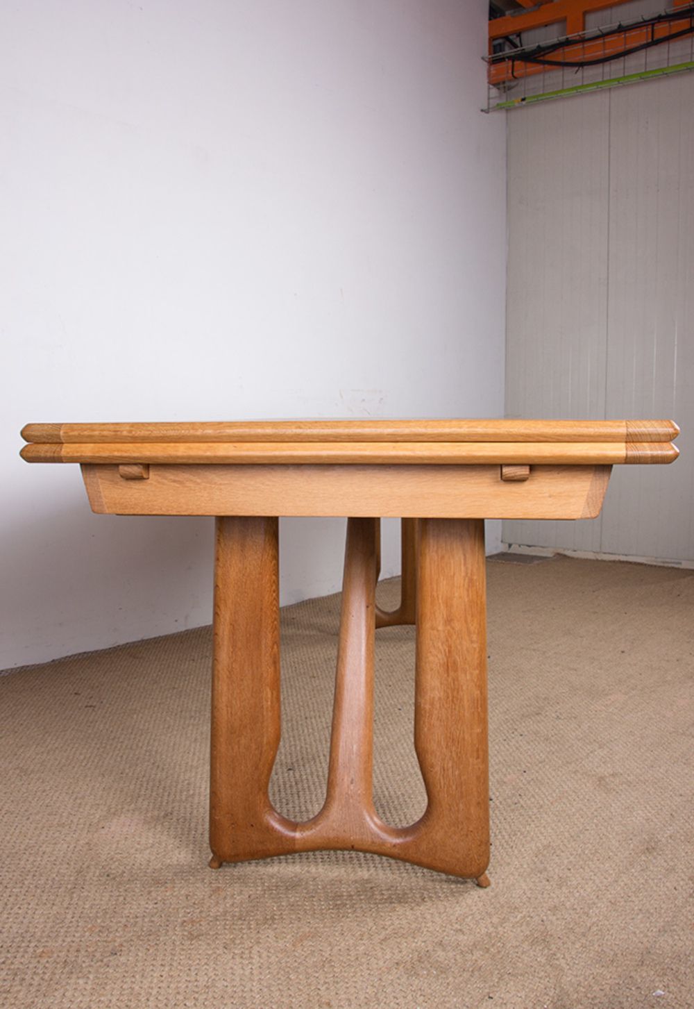 Furniture Very Large Extendable Dining Table, 320 Cm, In Oak By Guillerme And Chambron For Votre Maison 1960. photo