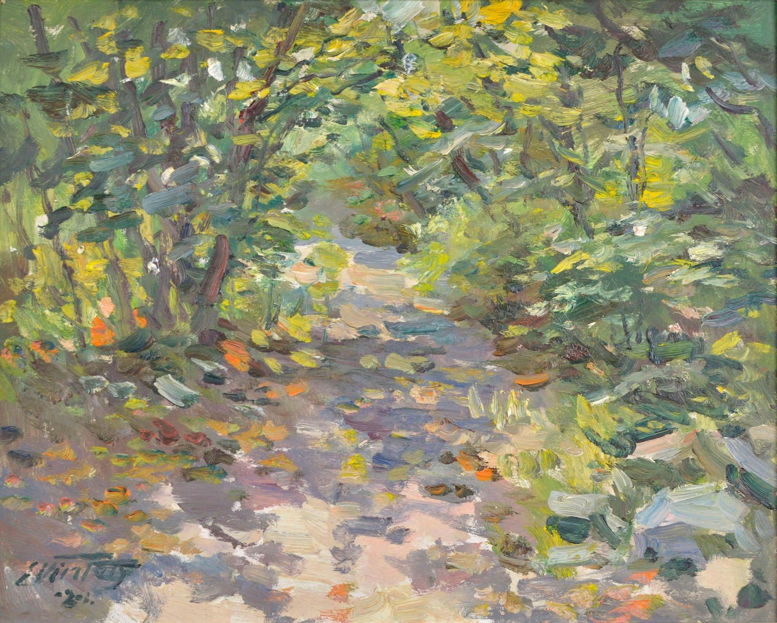 Edgars Vinters Landscape. 2001. By Edgars Vinters. Oil On Cardboard. 40x50 Cm 2001