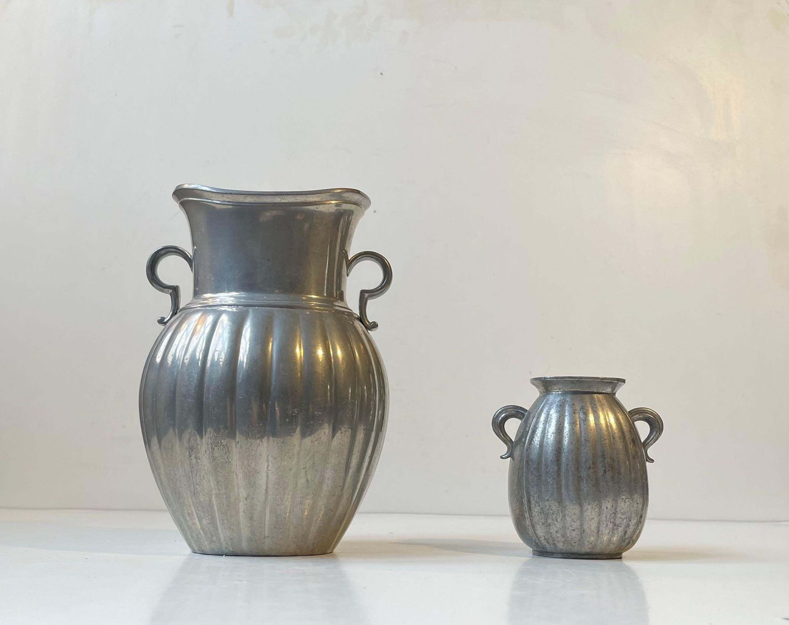 Just Andersen Art Deco Vases In Pewter, 1940s, Amphora Style photo 811.0