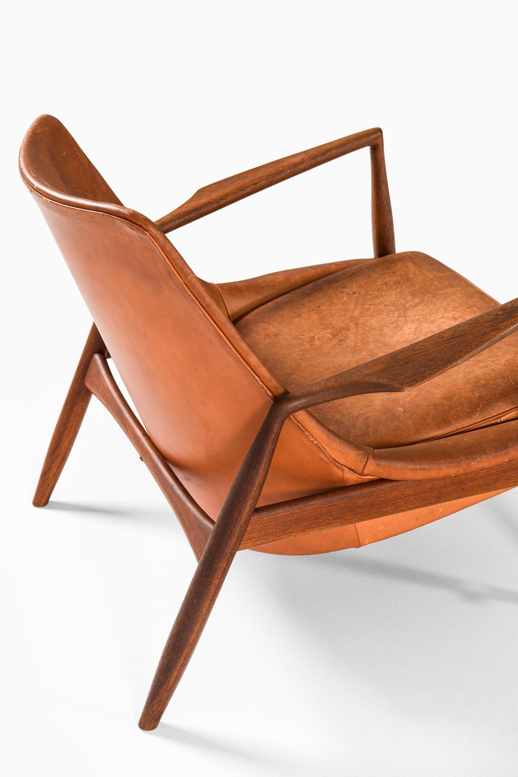 Easy Chair In Leather And Teak By Ib Kofod Larsen, 1950s photo vinterior