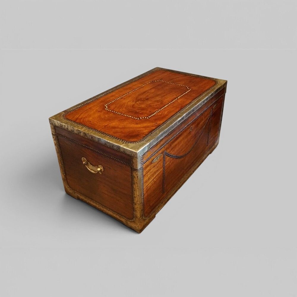 Regency Brass Bound Camphor Wood Trunk photo furniture
