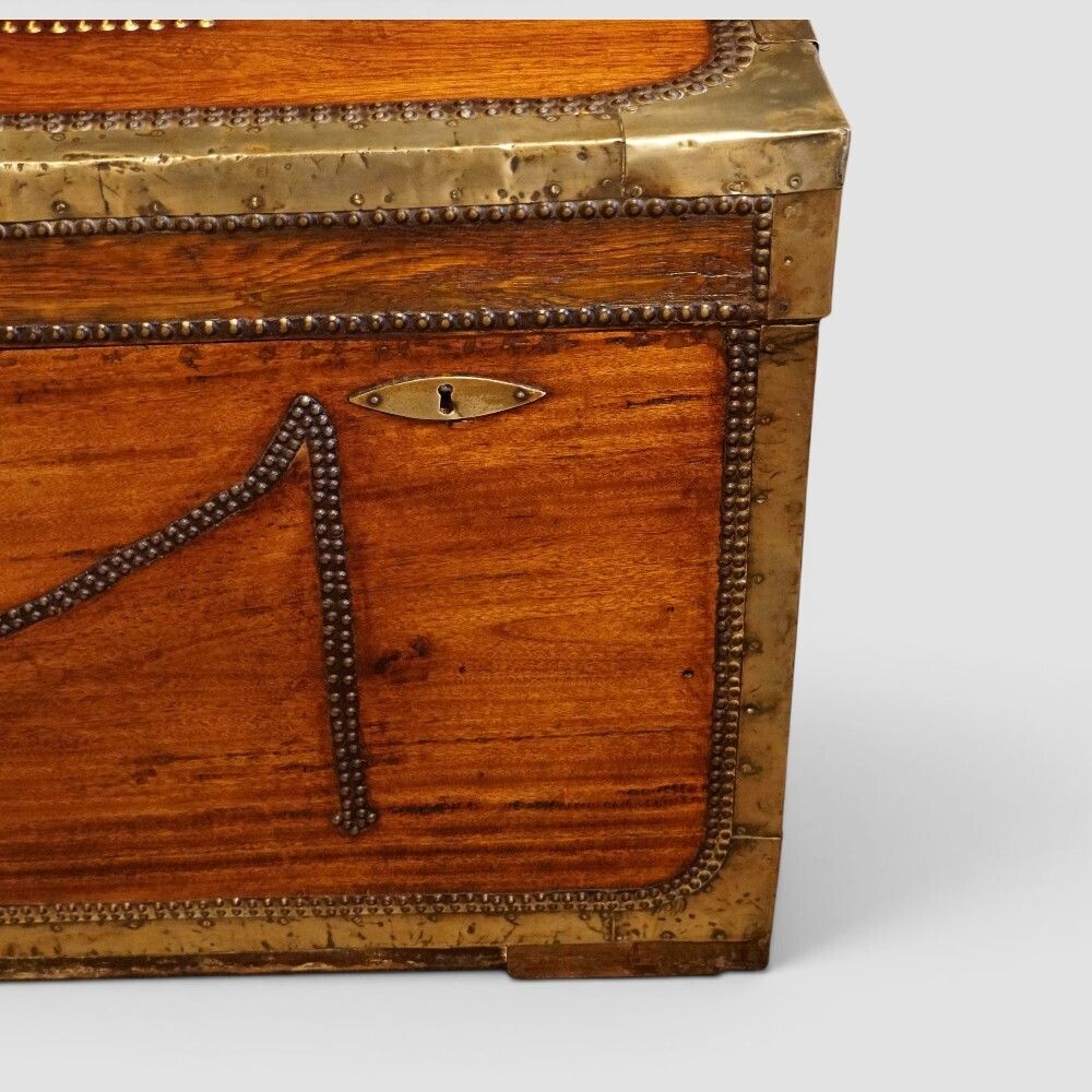 Regency Brass Bound Camphor Wood Trunk photo for sale