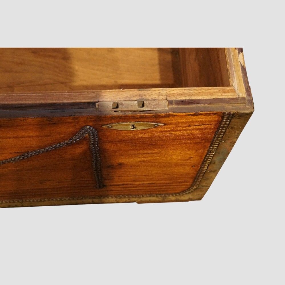 Furniture Regency Brass Bound Camphor Wood Trunk photo