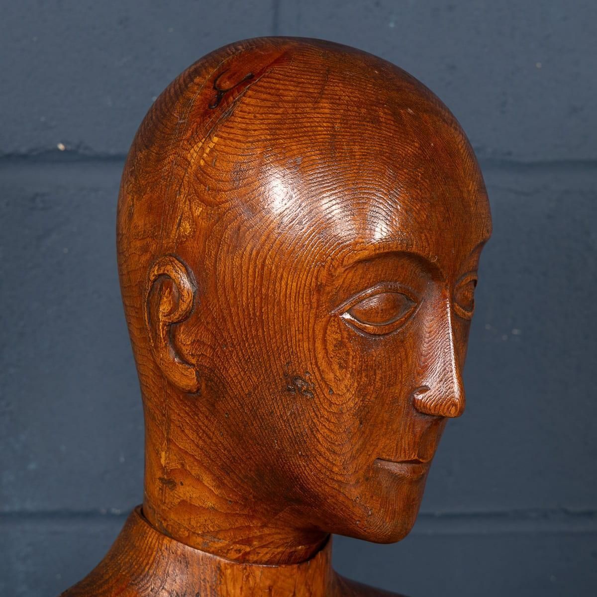 15995.0 Antique Rare 19th Century French Life Size Wooden Artist's Lay Figure photo