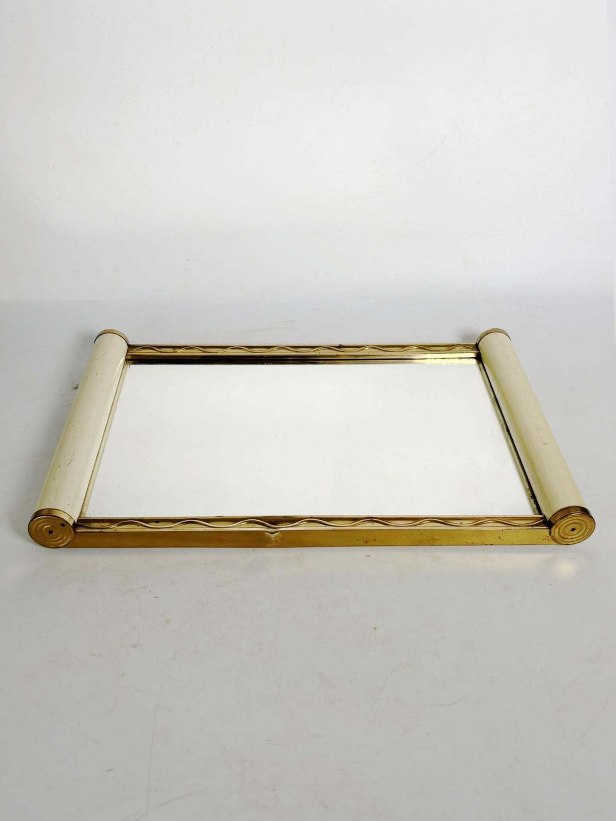 Art Deco Wooden And Mirrored Tray, France, 1940 photo 479.0