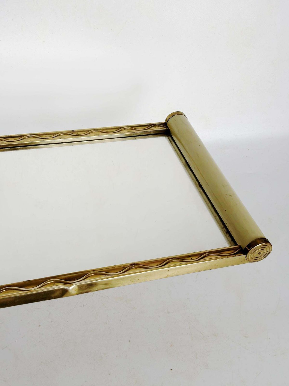 photo furniture Art Deco Wooden And Mirrored Tray, France, 1940