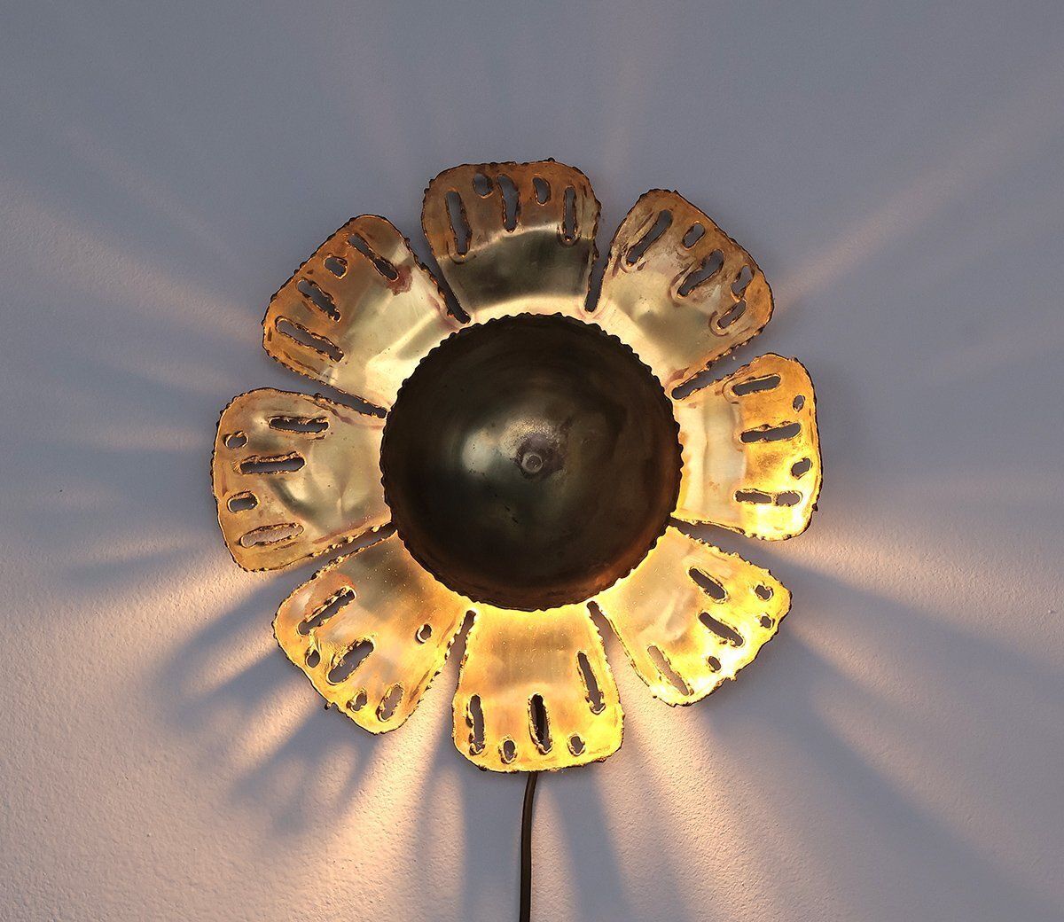 Brass Flower Wall Lamp By Svend Aage Holm Sørensen For Holm Sørensen & Co, 1960s photo furniture