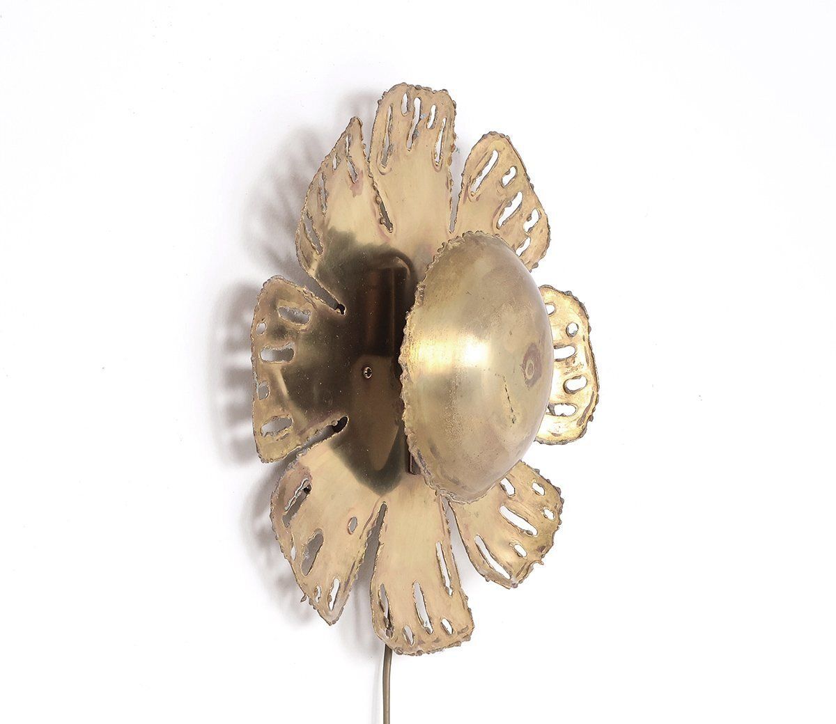 Brass Flower Wall Lamp By Svend Aage Holm Sørensen For Holm Sørensen & Co, 1960s photo Lighting