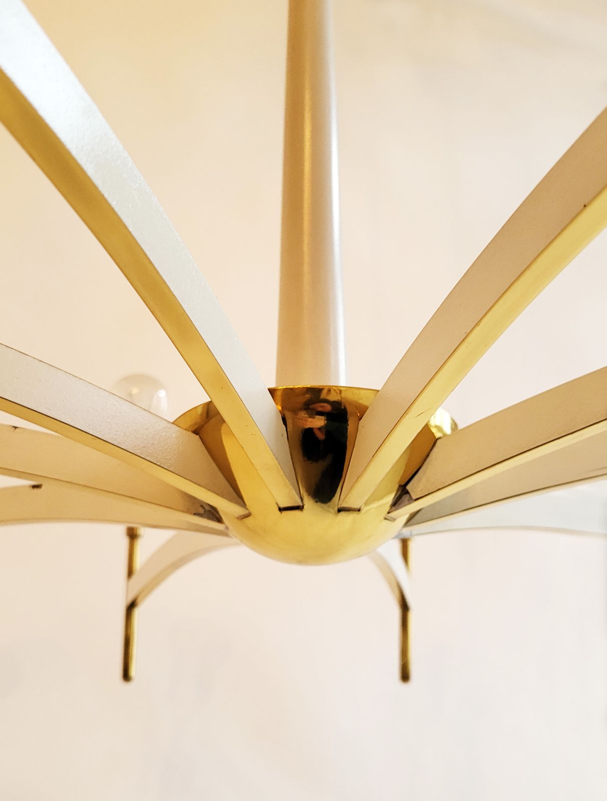 photo buy Modernist Austrian Brass Chandelier By Rupert Nikoll, 1950s