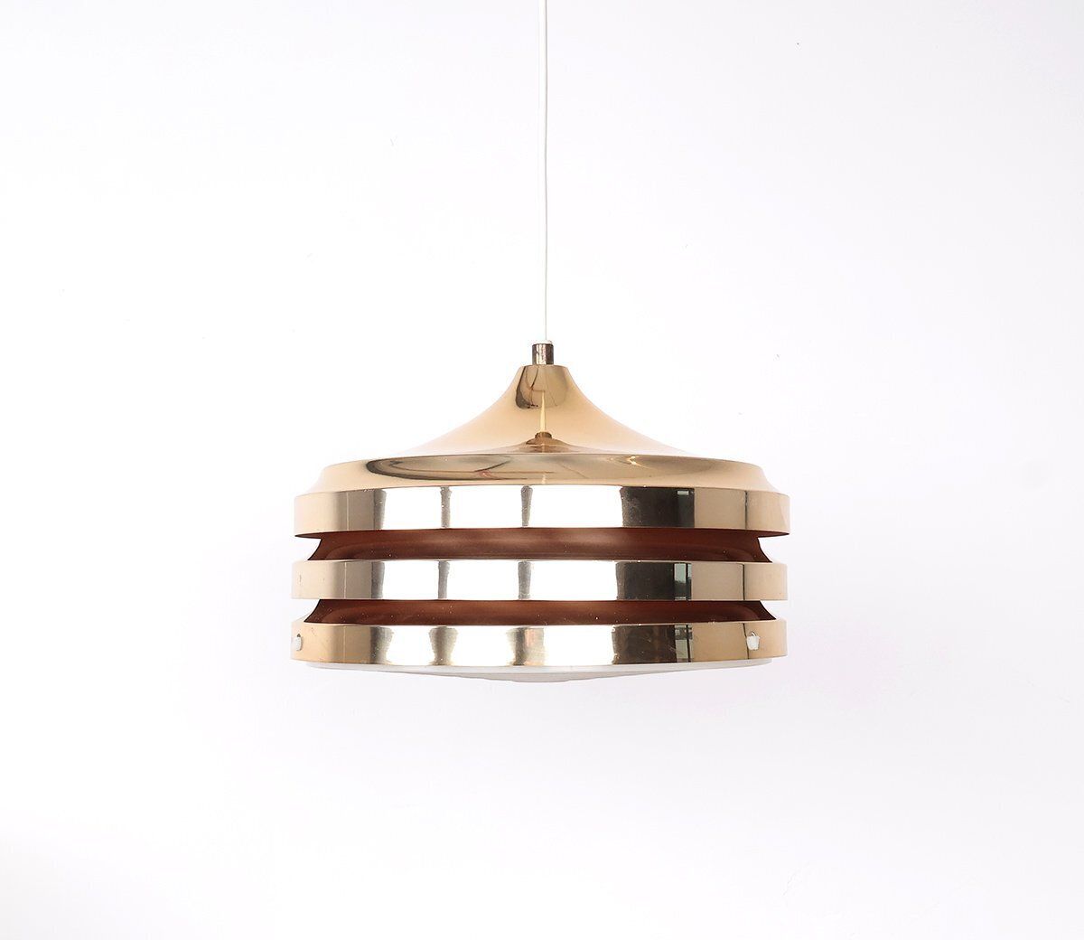 Golden Layered Pendant Lamp By Carl Thore For Granhaga, 1960s