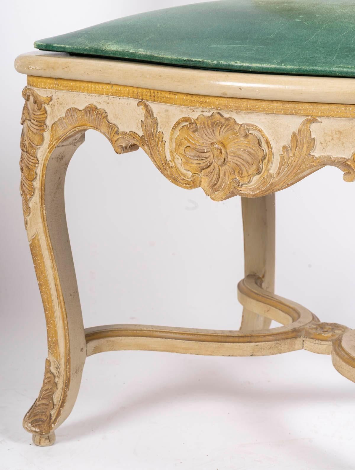 Set Of 6 Carved And Lacquered Wooden Chairs In The Louis XV Style, 20th Century. photo for sale