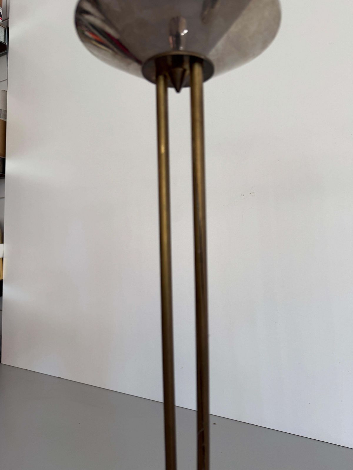 Home Decor Metal And Brass Pair Of Floor Candleholders, 1960s, Germany photo
