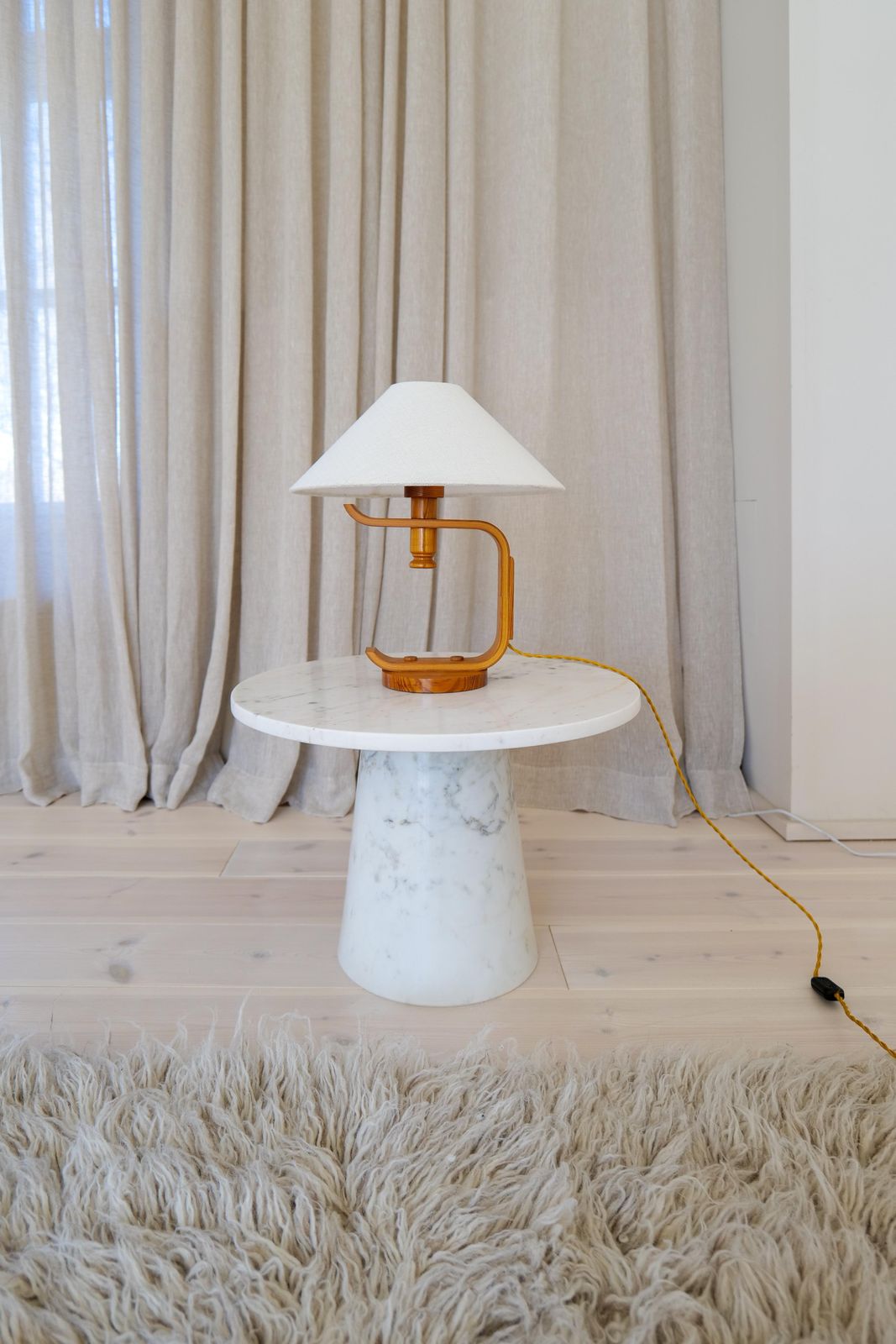 Mid Century Modern Hans Agne Jakobsson Sculptural Table Lamp In Pine, 1970s photo Lighting