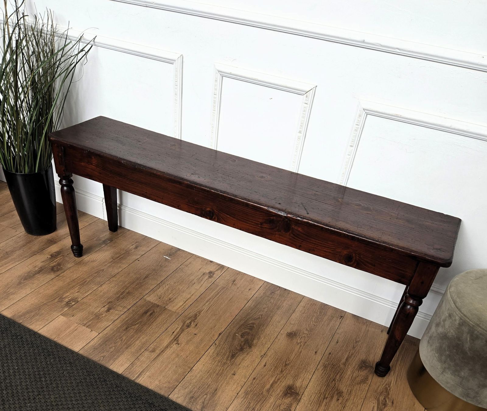 Italian Antique Wooden Bench Side Table photo vintage