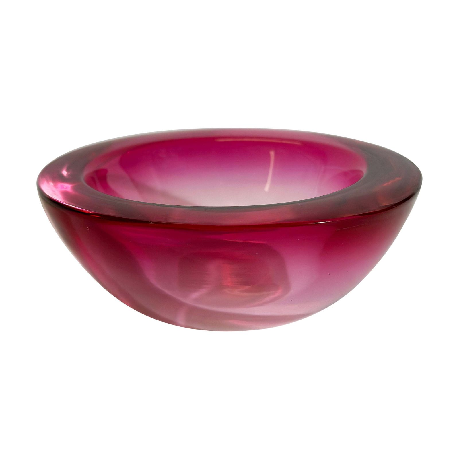 Murano Glass Bowl, Pink Sommerso Geode, Archimede Seguso, Italy 1960s