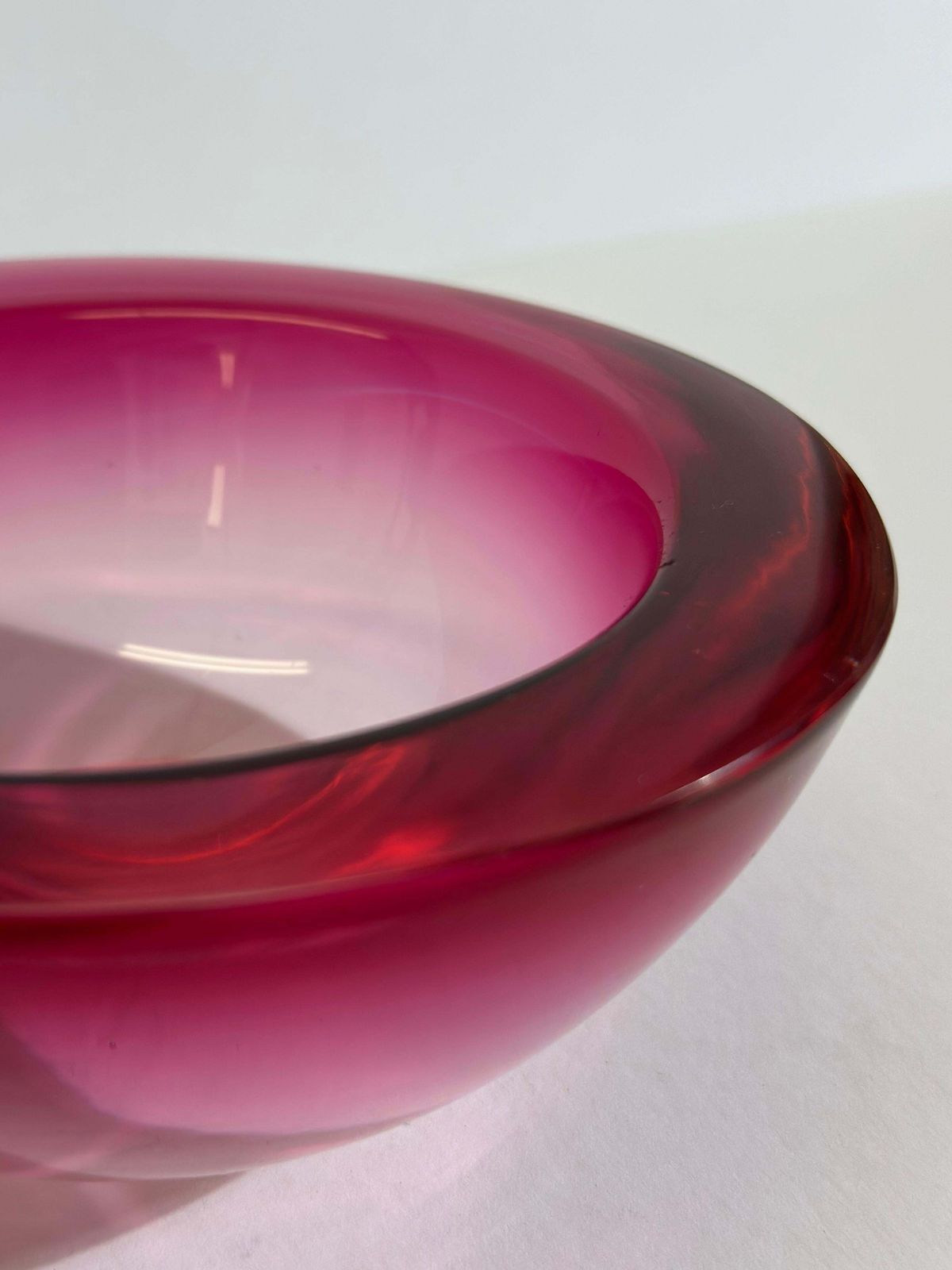 Murano Glass Bowl, Pink Sommerso Geode, Archimede Seguso, Italy 1960s photo furniture
