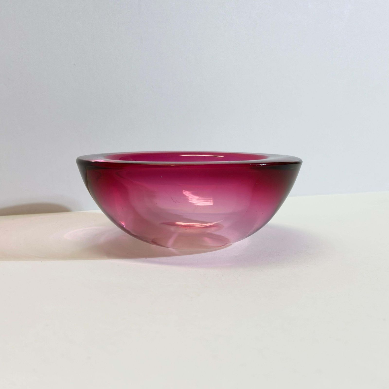 Murano Glass Bowl, Pink Sommerso Geode, Archimede Seguso, Italy 1960s photo buy