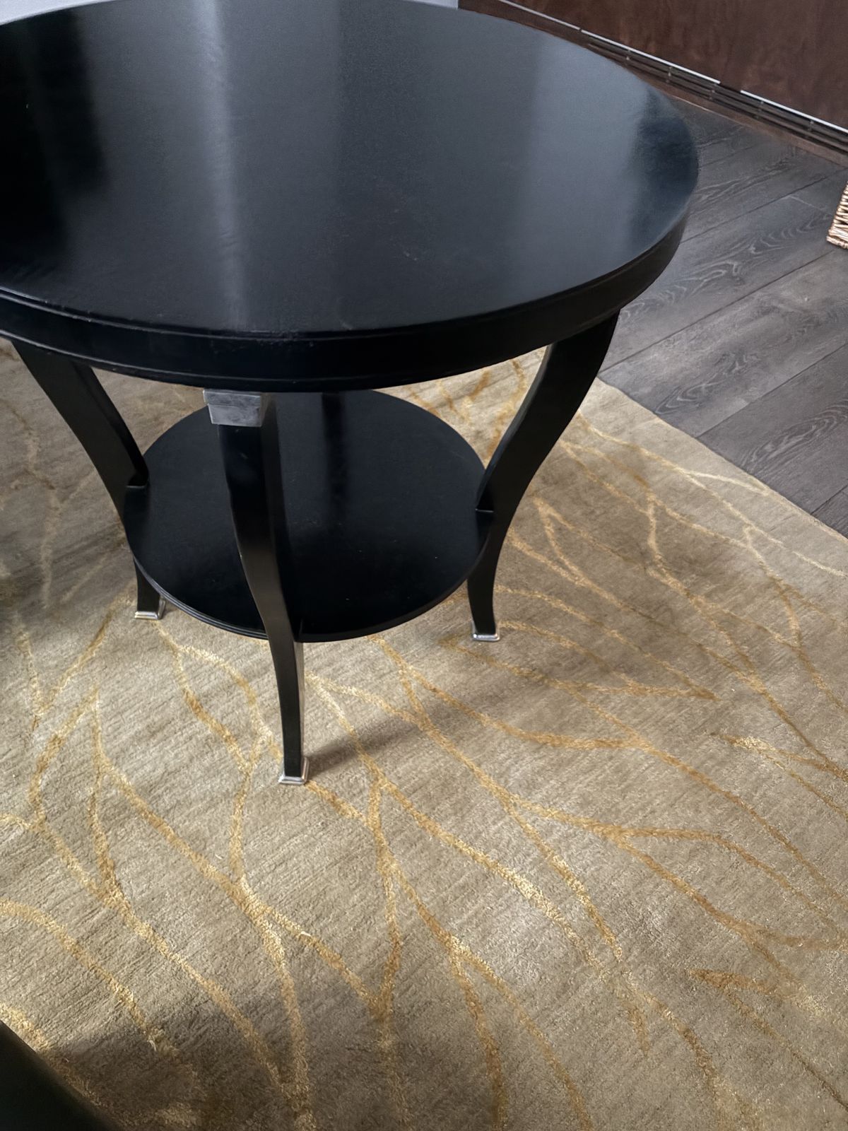 photo furniture Nina Campbell Massanet Centre Table – Ebonised Oak & Nickel