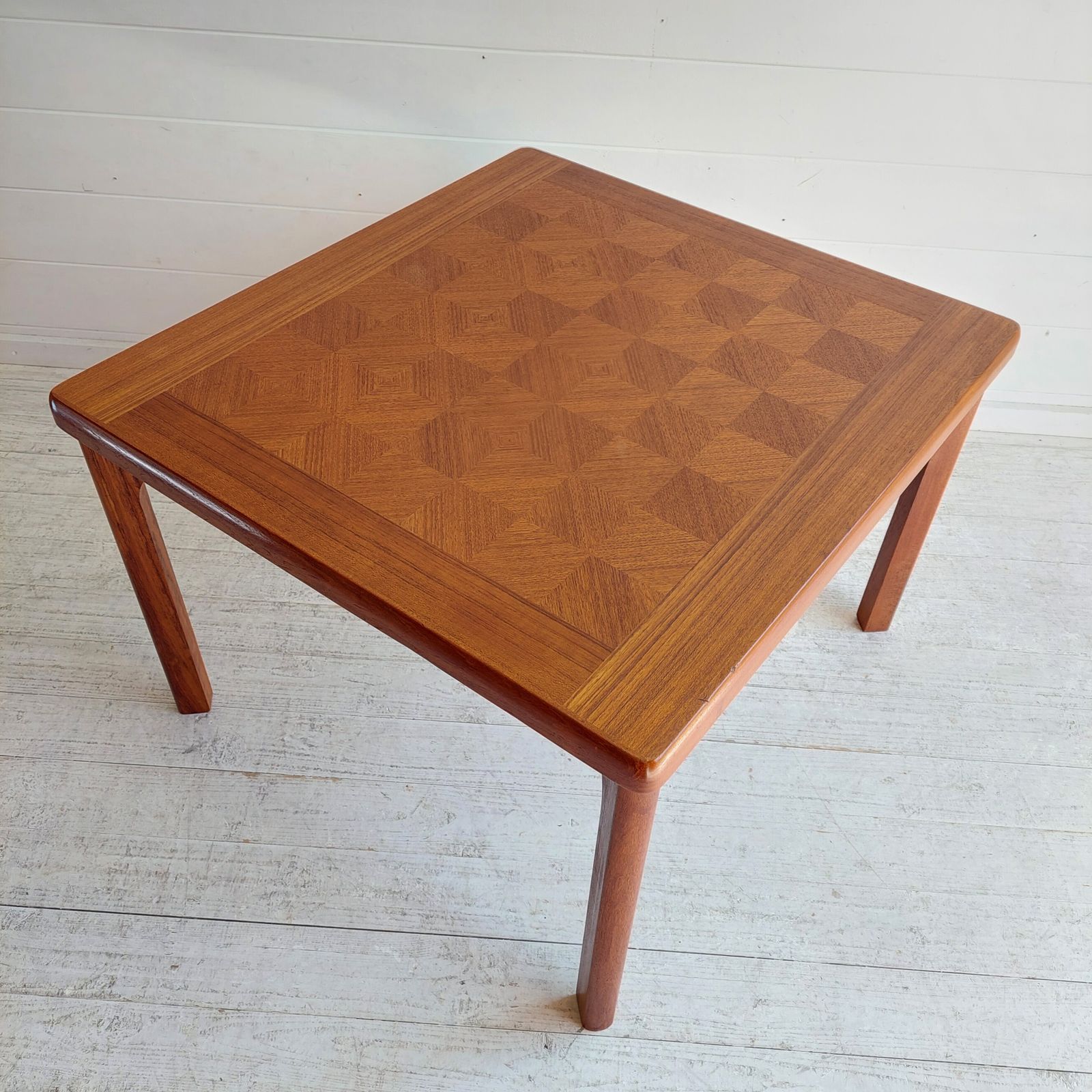 Mid Century  Danish Teak Coffee Table Vintage End Table By Toften Mobelfabrikk, 60s