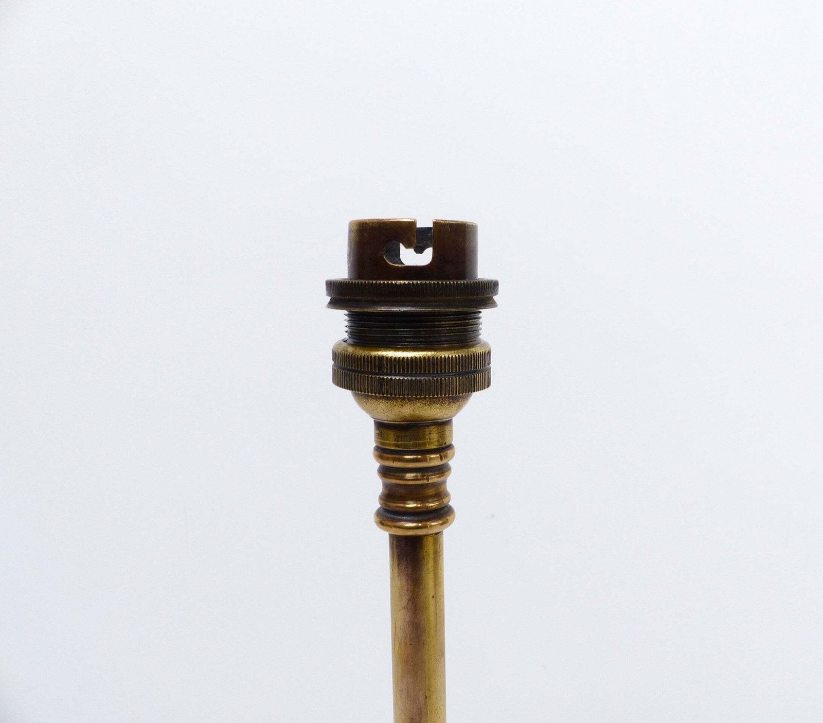 Articulated Tripod Lamp Base In Brass, Arts & Crafts Style, In The Style Of Was Benson, Circa 1900 1930 photo vintage