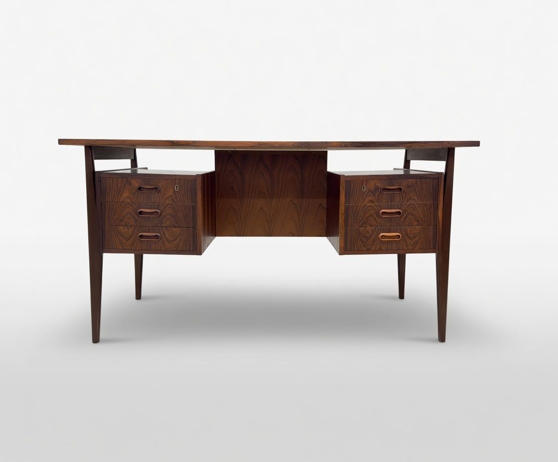 Rosewood 'Floating' Desk By Gunnar Nielsen For Tibergaard, 1960s. photo furniture