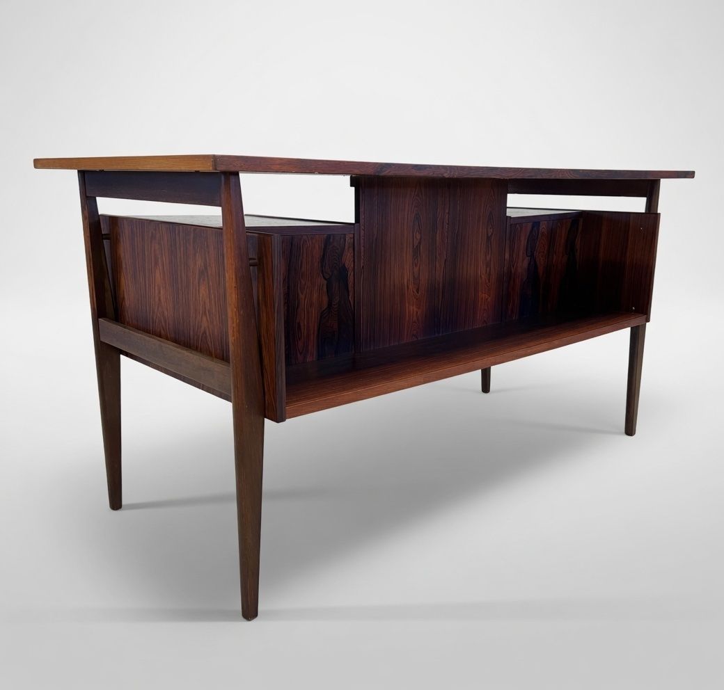 Furniture Rosewood 'Floating' Desk By Gunnar Nielsen For Tibergaard, 1960s. photo