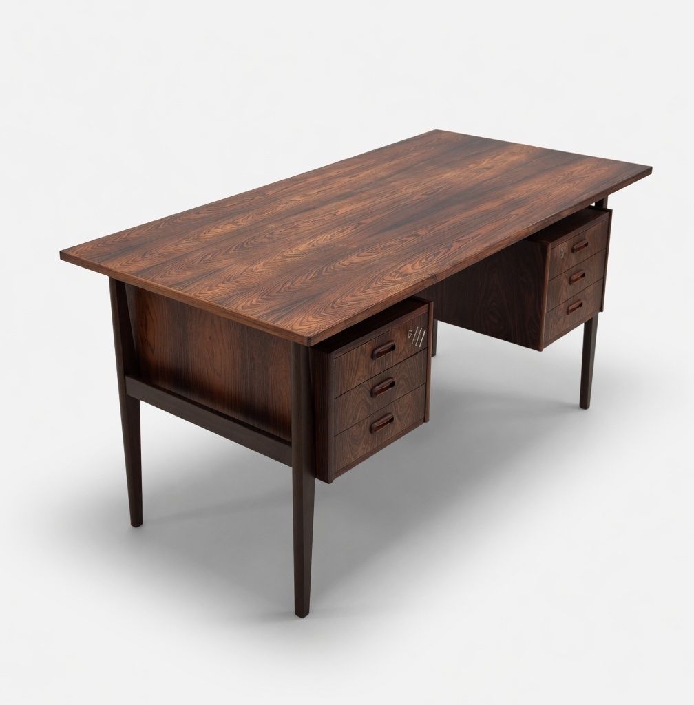 Rosewood 'Floating' Desk By Gunnar Nielsen For Tibergaard, 1960s. photo for sale