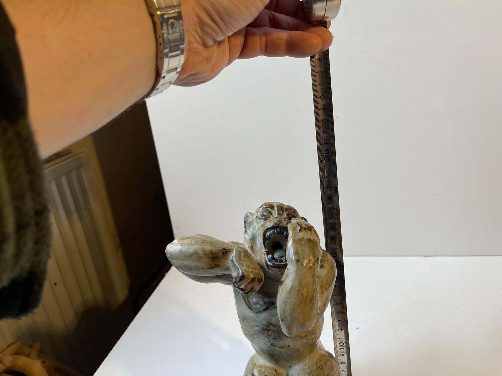 Art Knud Kyhn Roaring Gorilla In Glazed Stoneware For Royal Copenhagen, 1950s photo