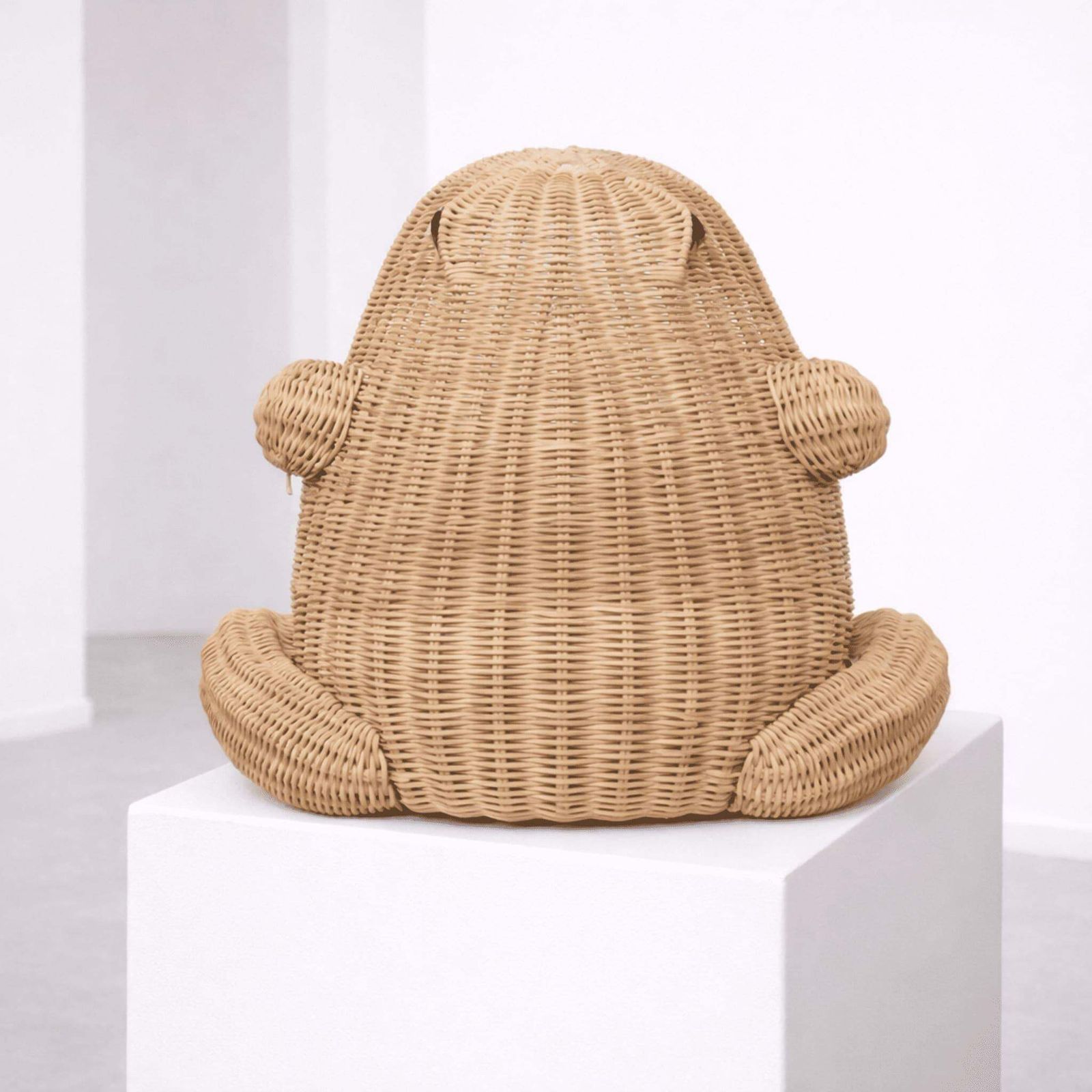 Italian Woven Rattan Frog Magazine Racks Basket Attributed To Mario Lopez Torres photo 371.0