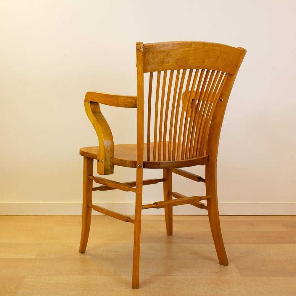Vintage Oak Office Chair From The Spanish 1940s. photo Furniture