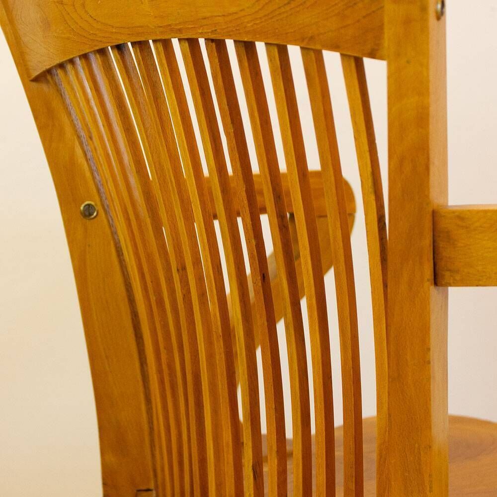 Vintage Oak Office Chair From The Spanish 1940s. photo vintage