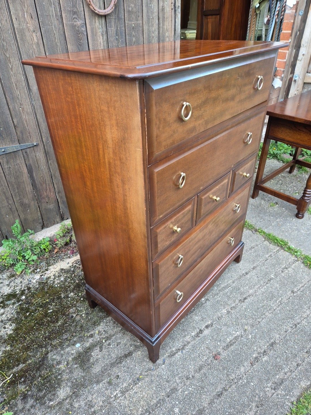 Vintage Stag Minstrel Tallboy Chest Of 7 Drawers photo for sale
