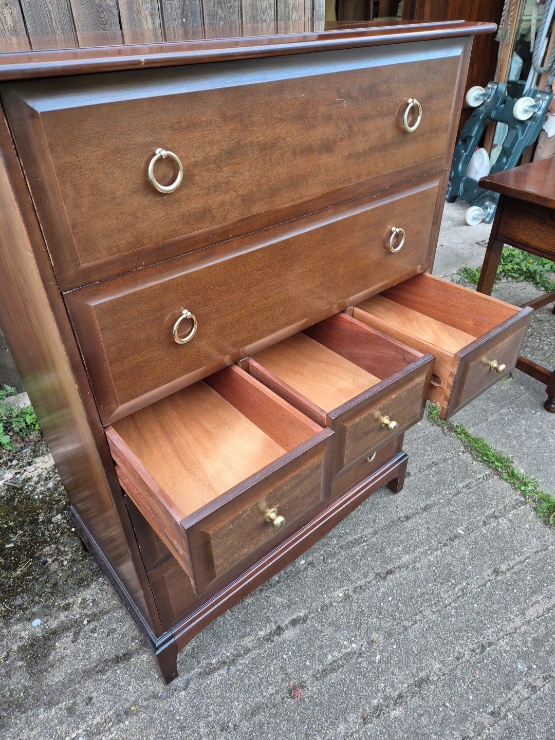 photo for sale Vintage Stag Minstrel Tallboy Chest Of 7 Drawers