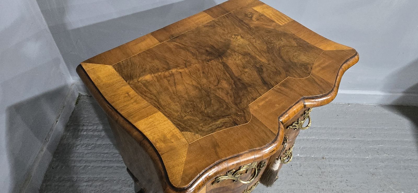 995.0 Small Maltese Walnut Commode Chest Of Drawers photo
