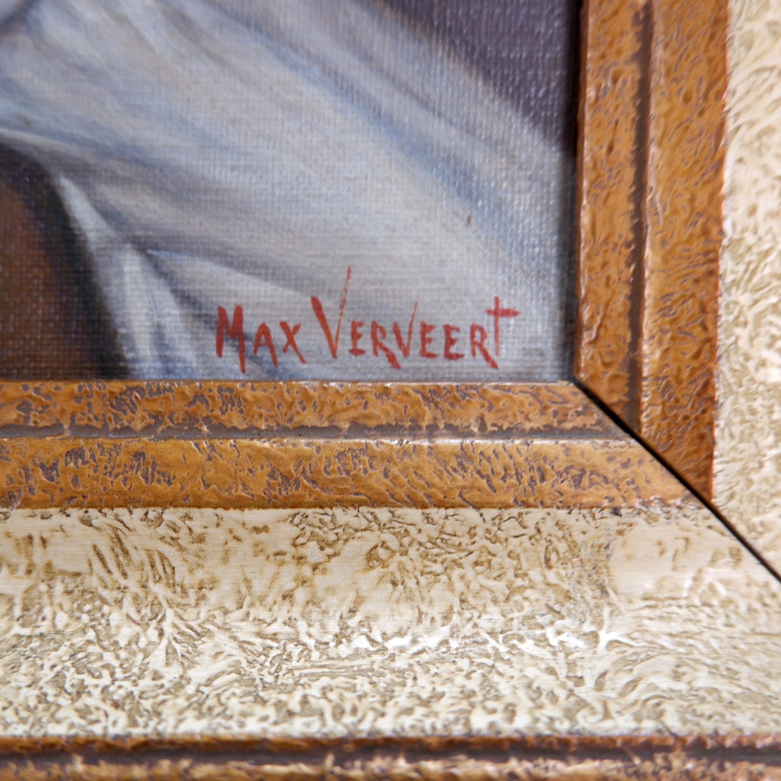 Signed Max Verveert Canvas Painting, Portrait, 21st Century, Framed photo Art