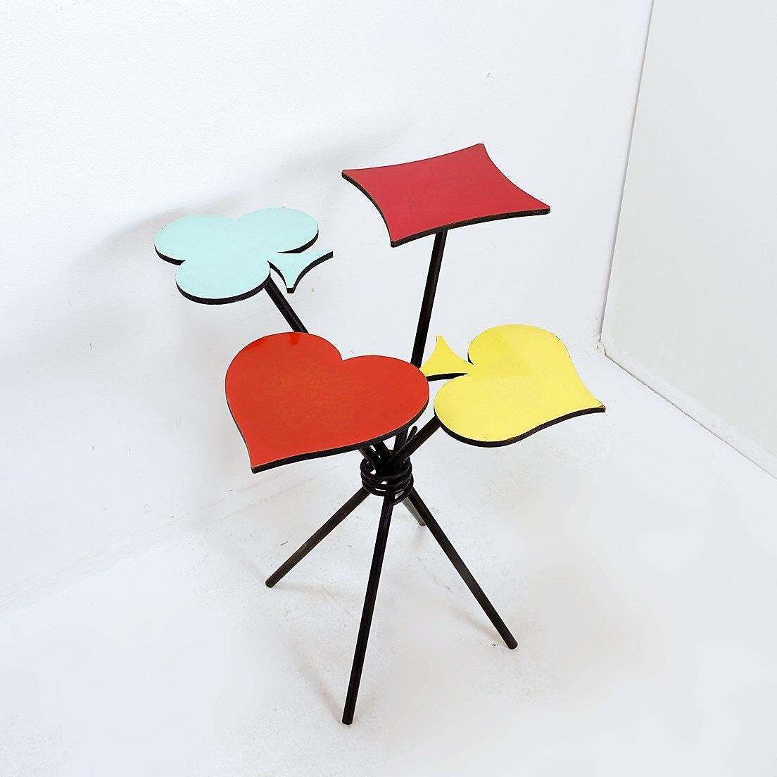 photo vintage Clubs, Spades, Hearts, Diamonds Plant Holder   Italy 1960s