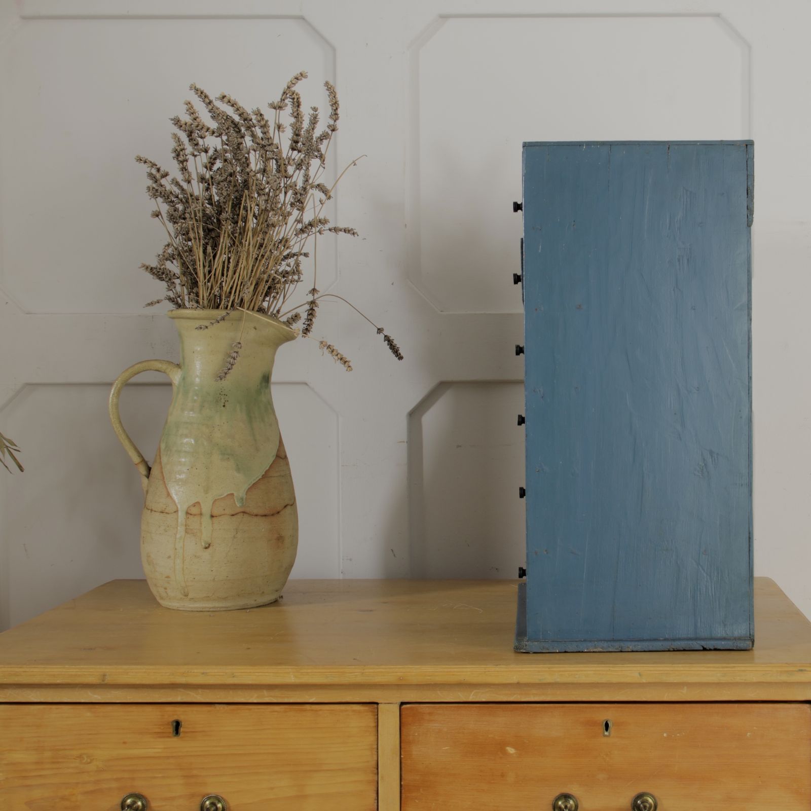 Vintage Painted Tabletop Chest Of Drawers photo 150.0