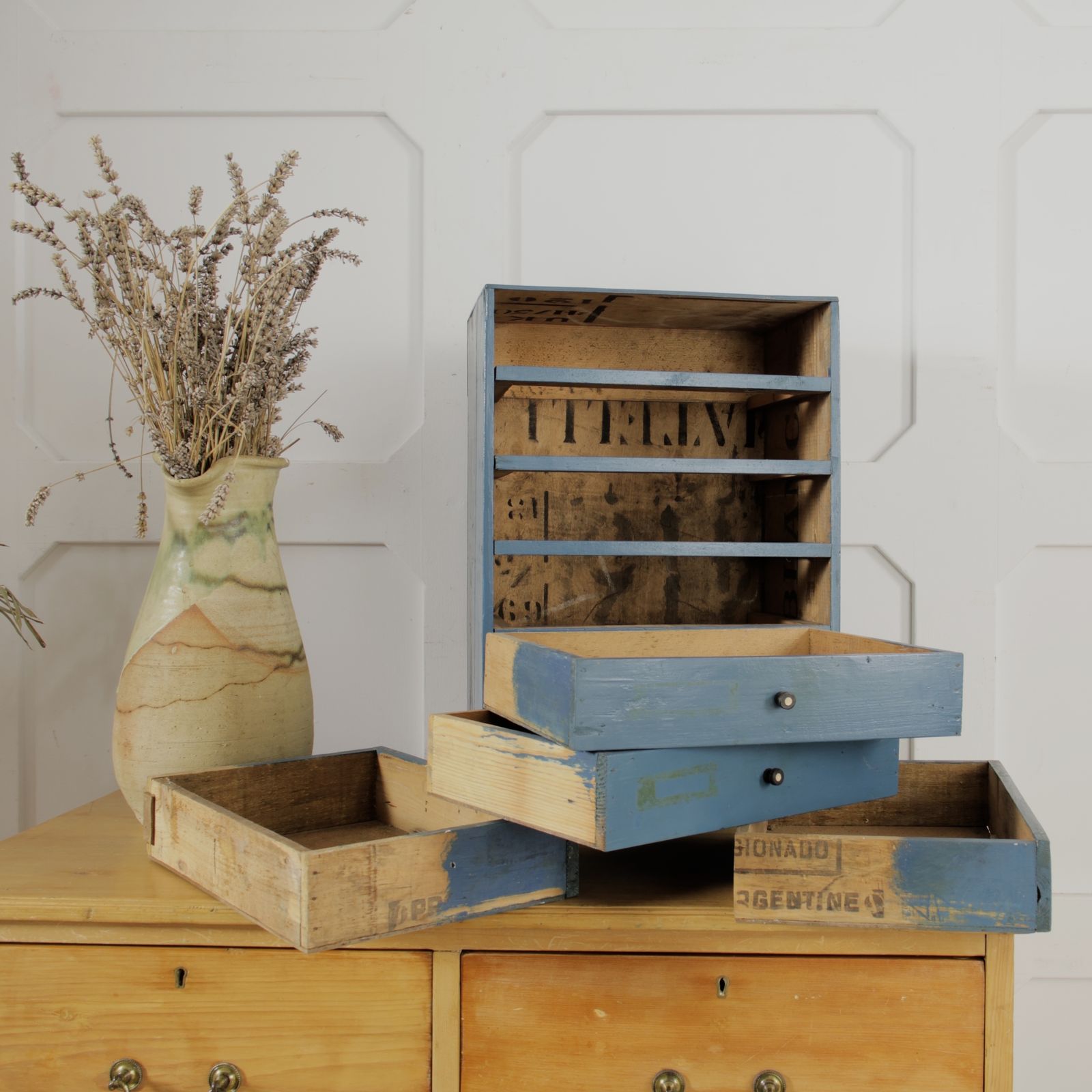 photo buy Vintage Painted Tabletop Chest Of Drawers