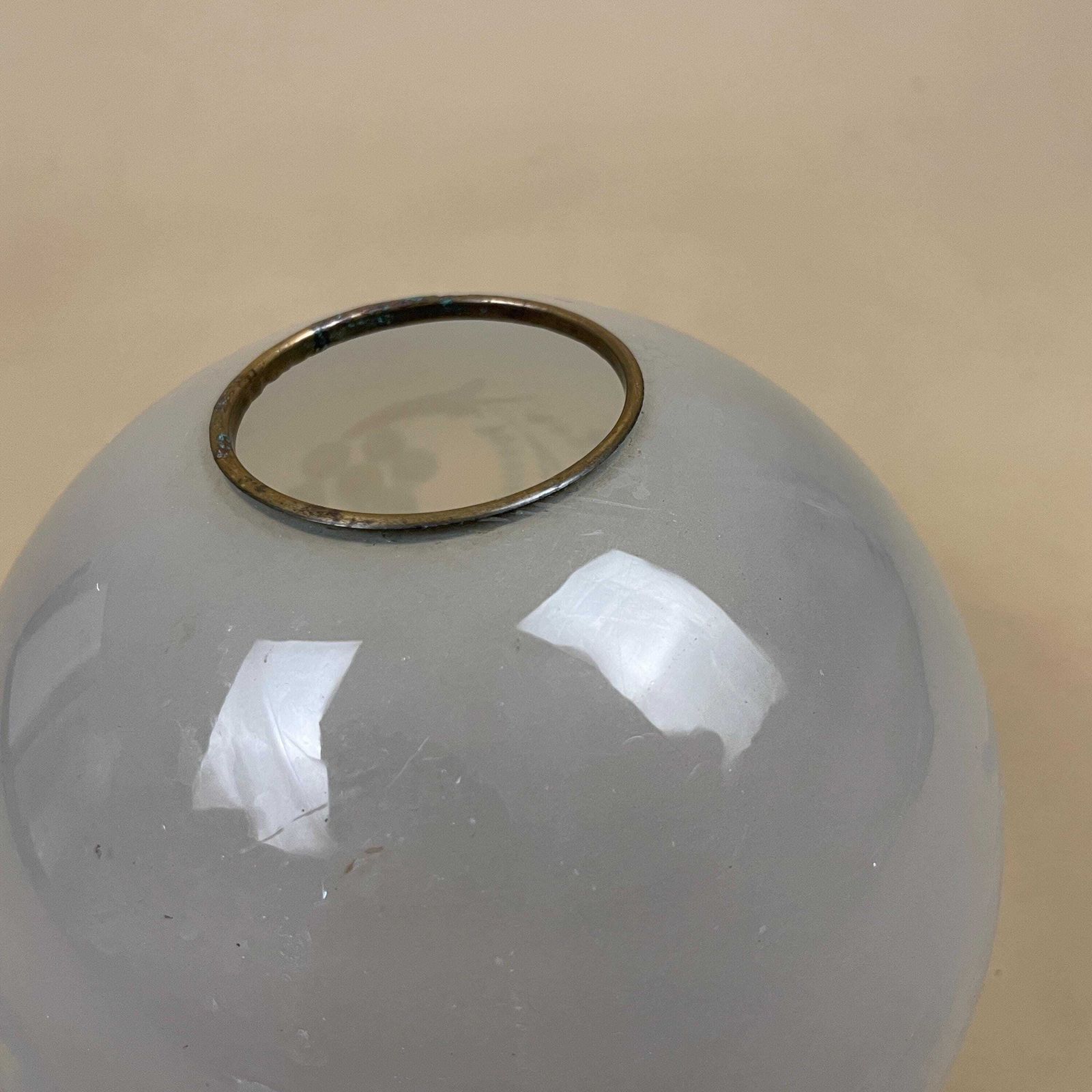 Vintage Glass Lamp Shade Opaque Floral Globe Light Shade With Metal Fitter White Oil Lamp photo 79.0