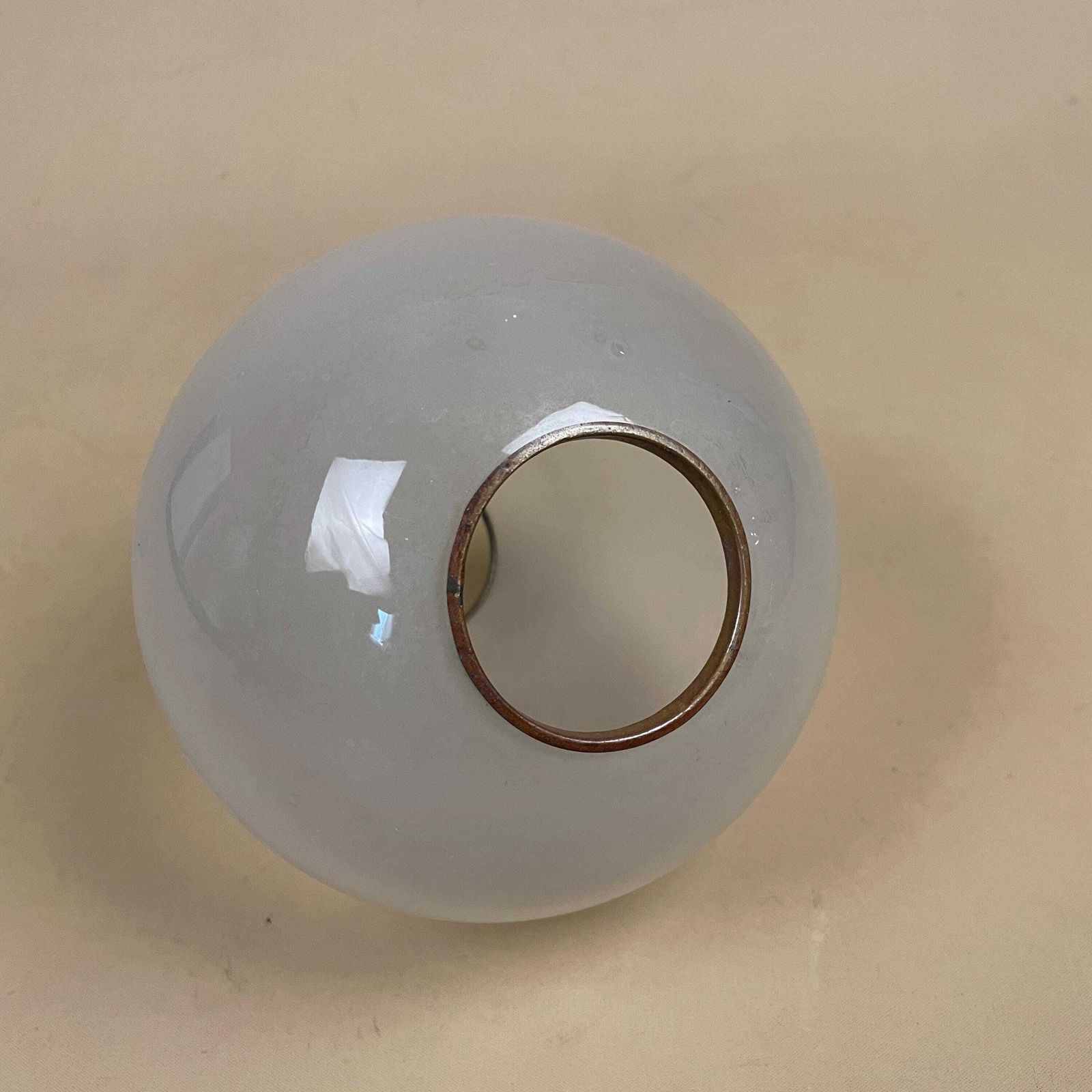 Vintage Glass Lamp Shade Opaque Floral Globe Light Shade With Metal Fitter White Oil Lamp photo vintage